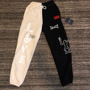 CHNGE Pieced Love Peace Sweatpants
